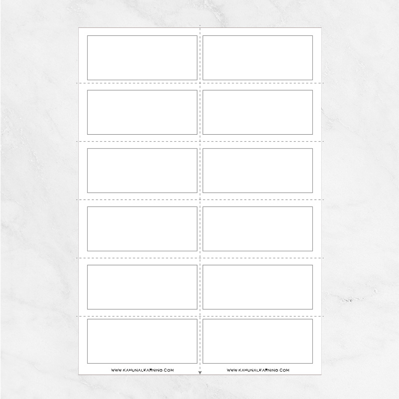 Free Flashcard template