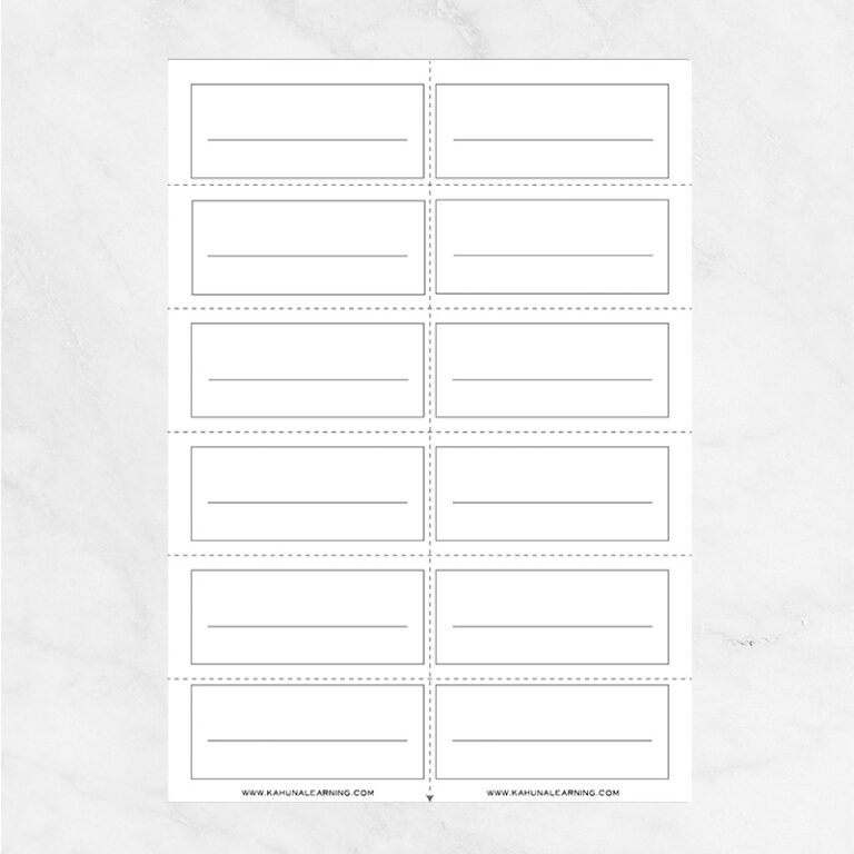 Free Flashcard template