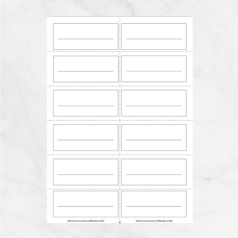 Free Flashcard template