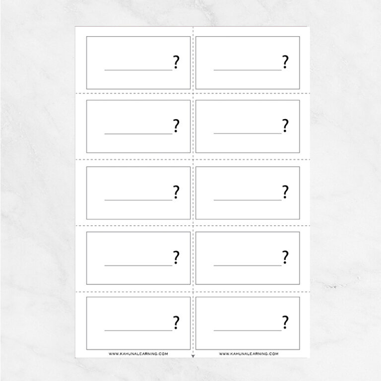 Free Flashcard template