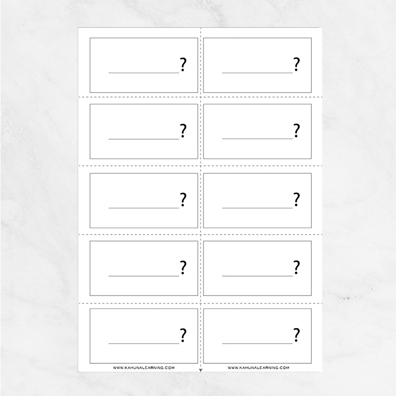 Free Flashcard template