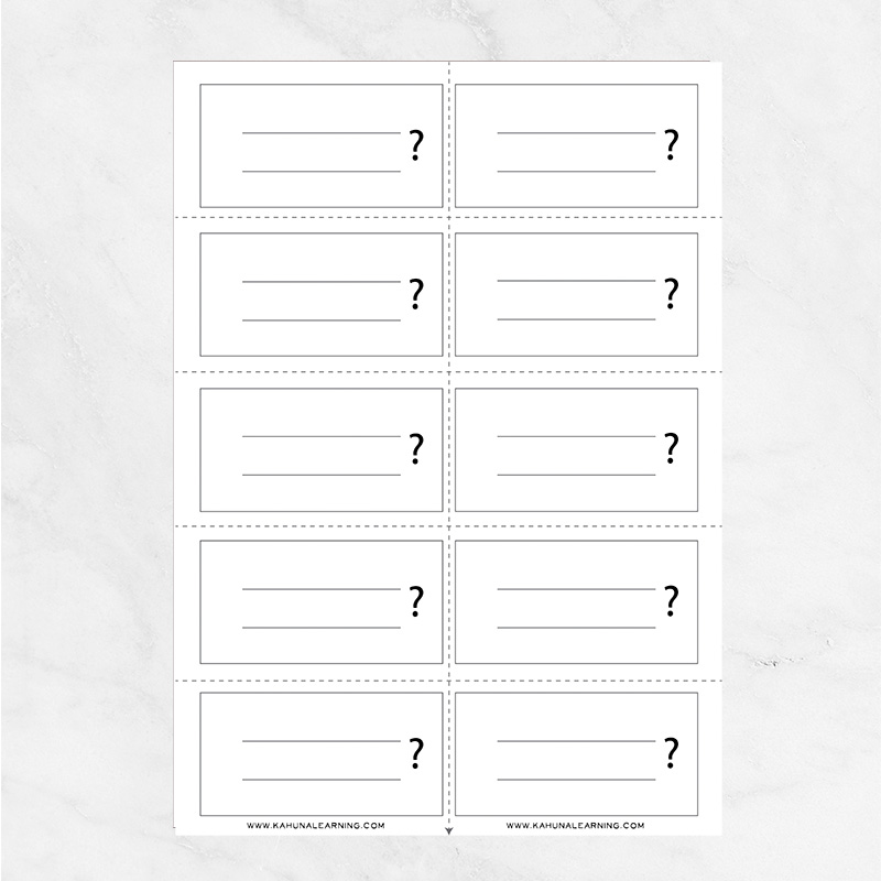 Free Flashcard template