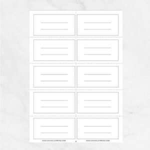 Free Flashcard template