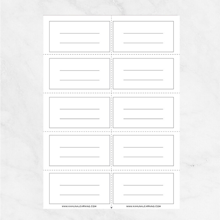 Free Flashcard template